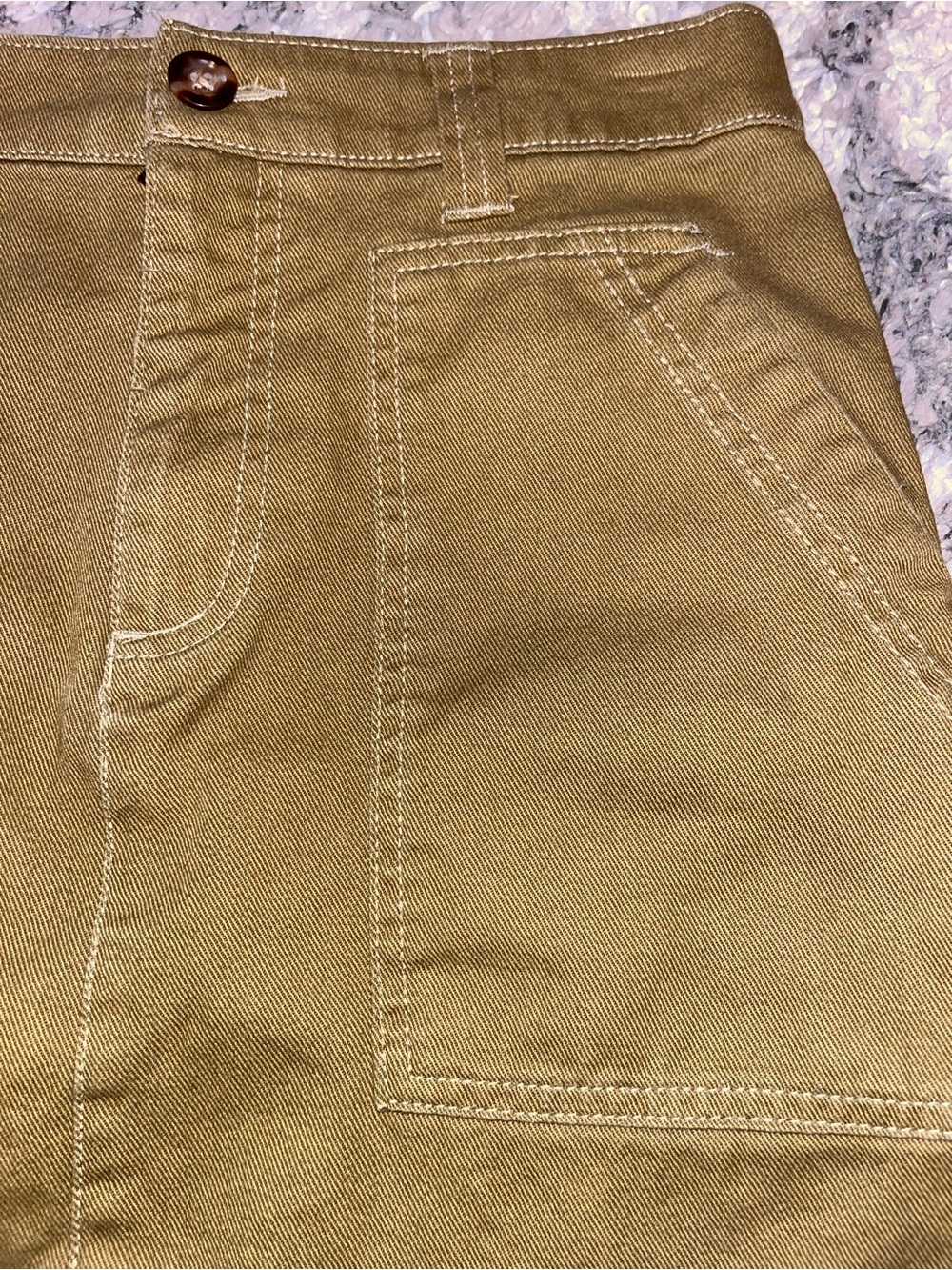 Old Navy Olive Green Cotton Mini Skirt with Front Pockets woman’s size 0 - Picture 3 of 5